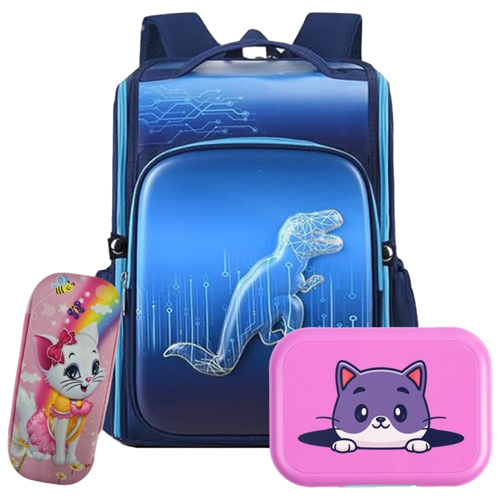 Cocobee - Kids Classic Backpack With 4-Compartment Bento Lunch Box And Pencil Case