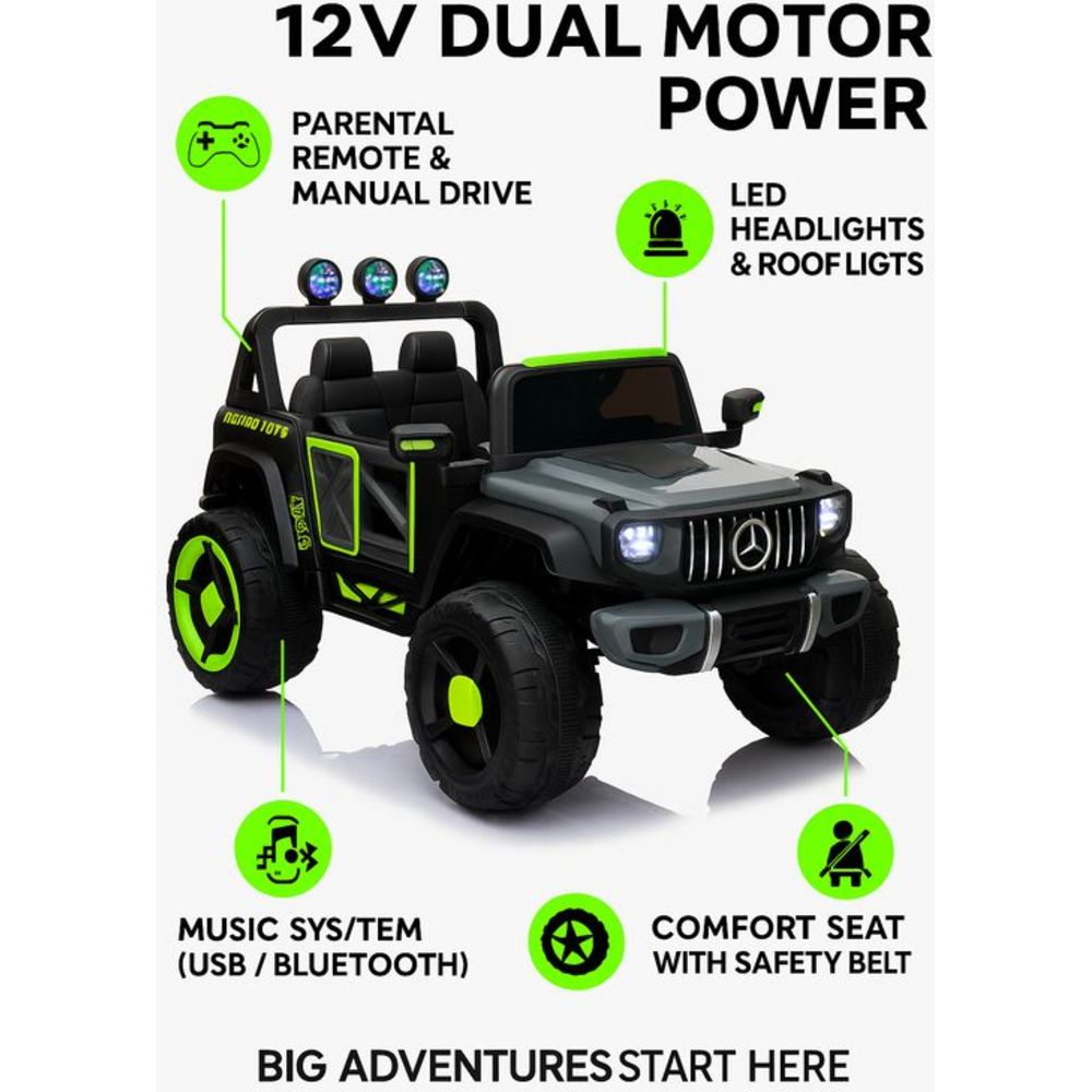 Urban Tots - Luxury G-Class Ride-On Jeep - Grey - 12 V