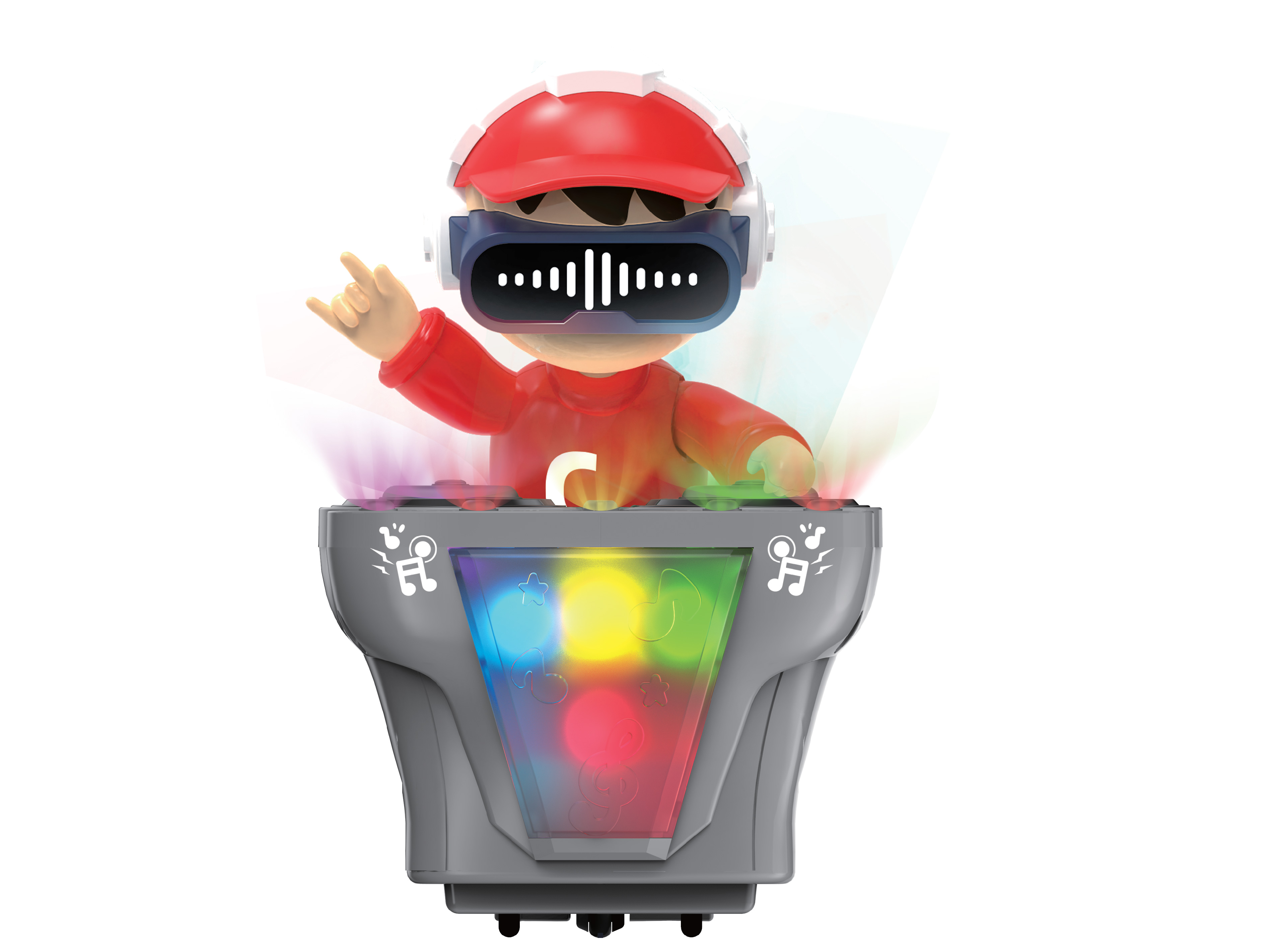 Urban Tots - DJ Man Interactive DJ Robot with Dynamic Music & LED Lights-Orange, Red