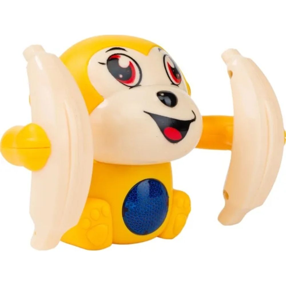 Urban Tots - Animal Cartoon Model Monkey with Voice Control, Light, Sound & 360° Rotation-Yellow