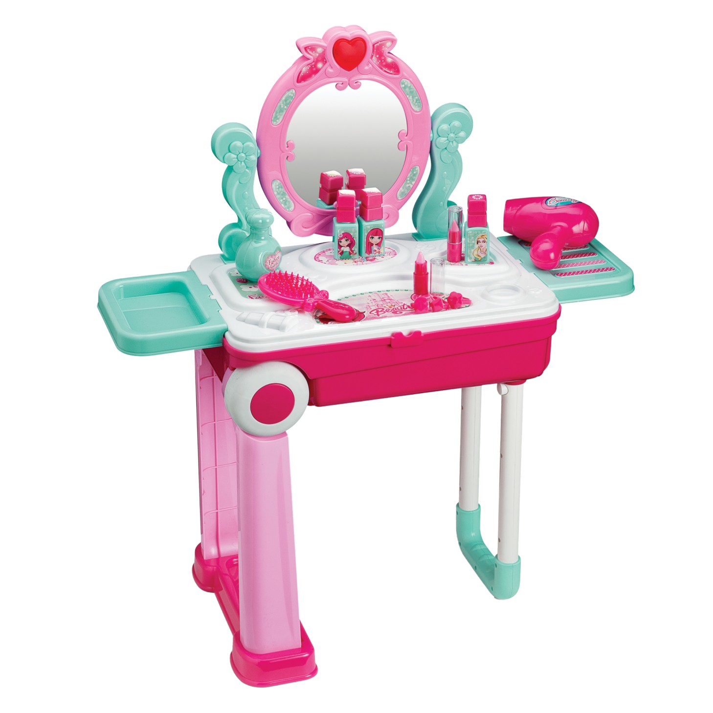 Urban Tots - Trolley Beauty Set - Pretend & Play Makeup Toy with Essential Accessories (Pink)