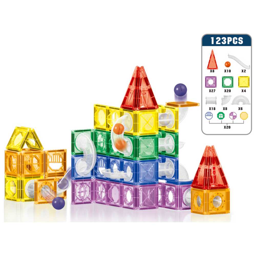 Kikibebe - Colored Window Magnet Blocks - 123 Pieces - Multicolor