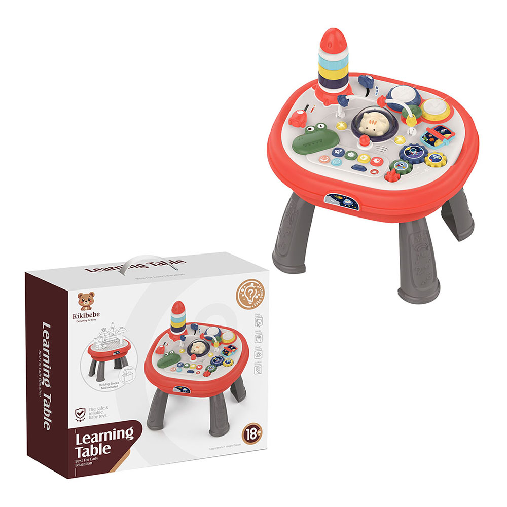 Kikibebe - Meow Meow Multi-Functional Double-Sided Puzzle Game Table-Red