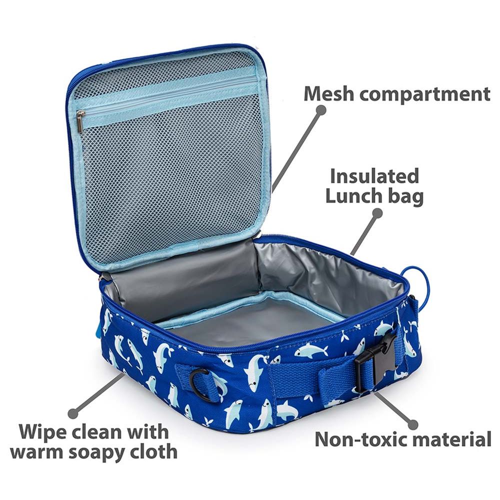 Bamboo Bark - Insulated Lunch Bag - Sharks
