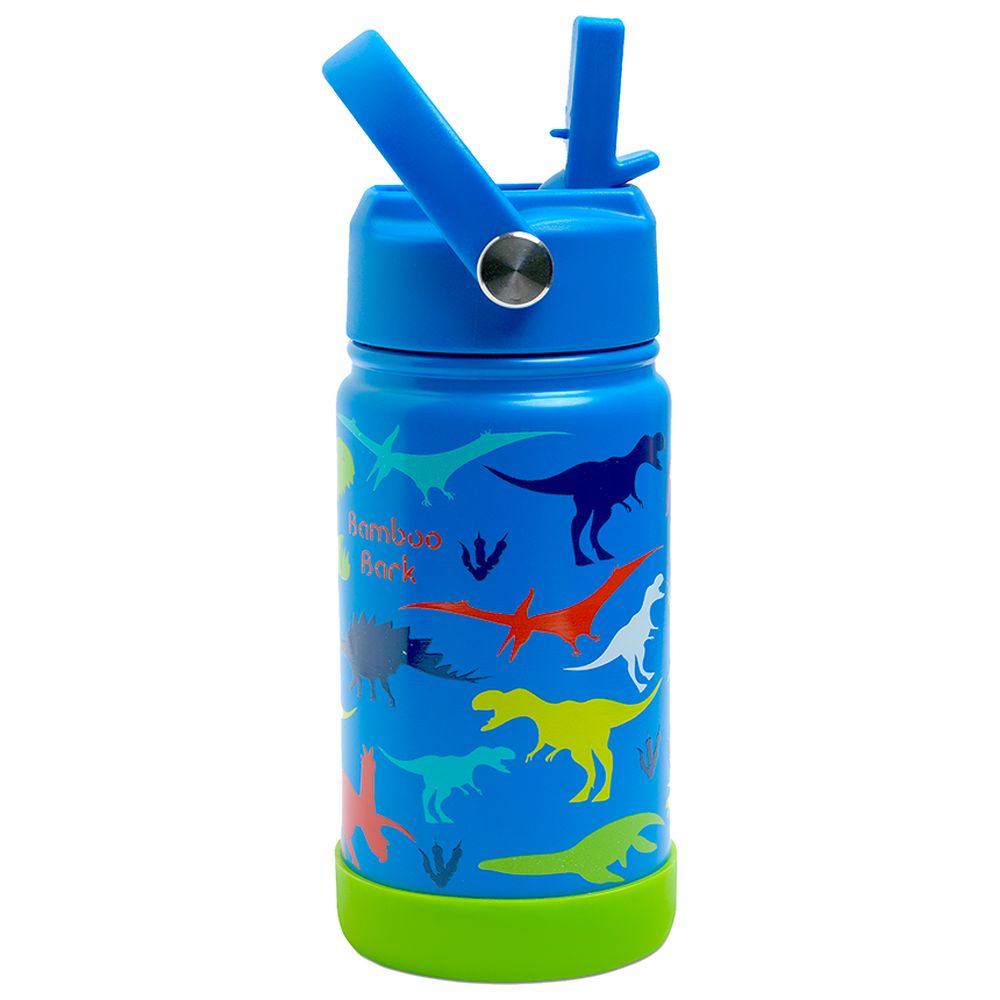 Bamboo Bark - Insulated Water Bottle With Straw And Handle - Dinosaur - 350 ml