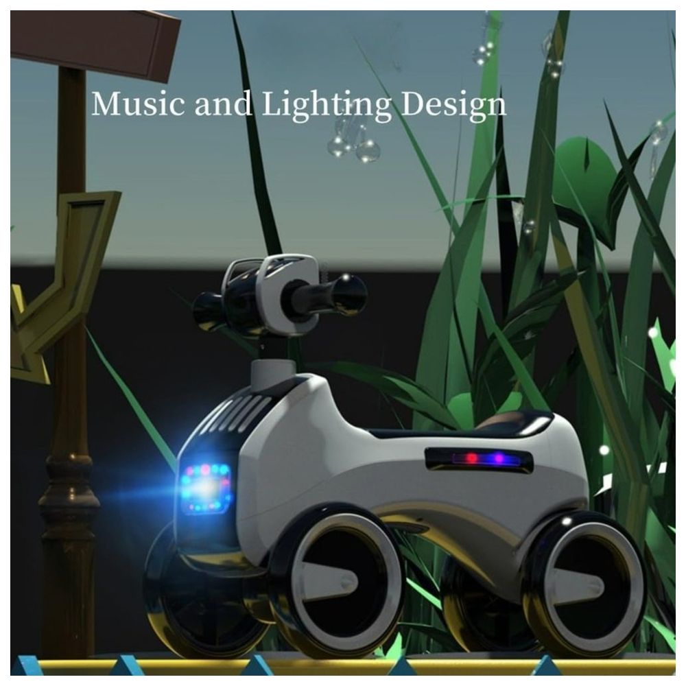 Starmarz - LED Foot-To-Floor Ride-On Scooter - White Edition