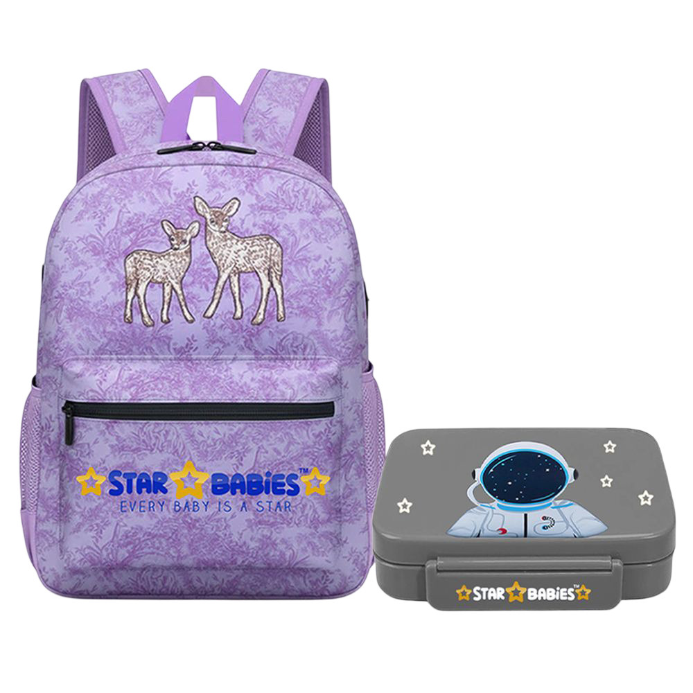 Star Babies - Kids Backpack With 5-Compartment Lunch Box - Astronaut