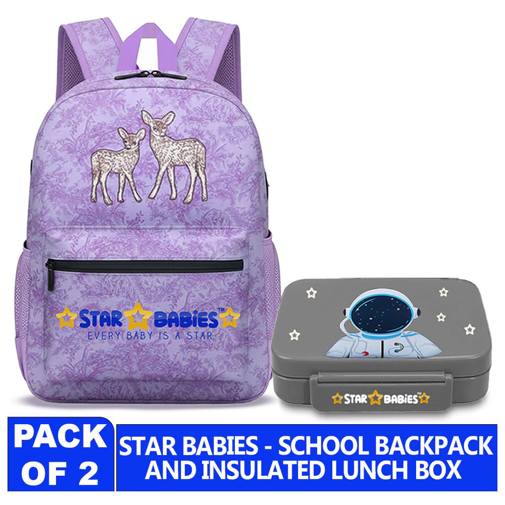 Star Babies - Kids Backpack With 5-Compartment Lunch Box - Astronaut