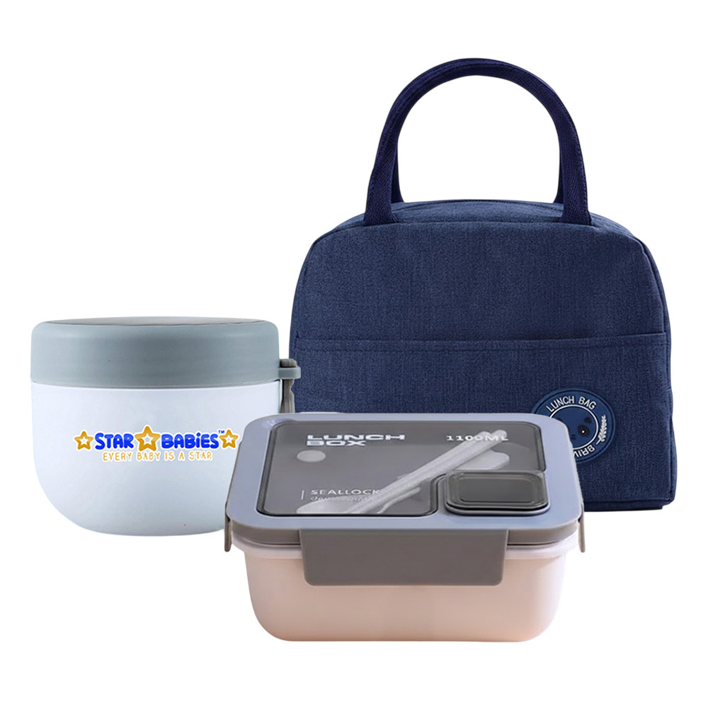 Star Babies - Bento Lunch Box With Insulated Lunch Bag And Stainless Steel Mini Food Jar