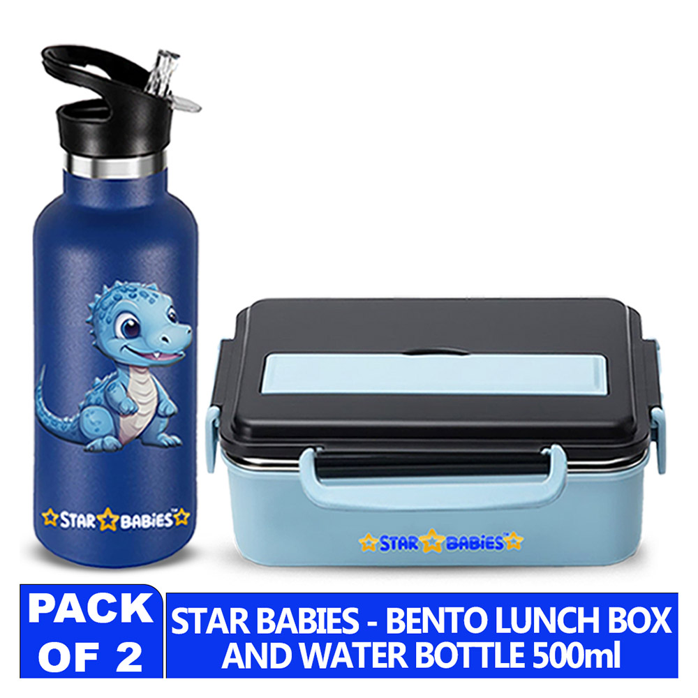 Star Babies - Bento Lunch Box With Water Bottle - Dino