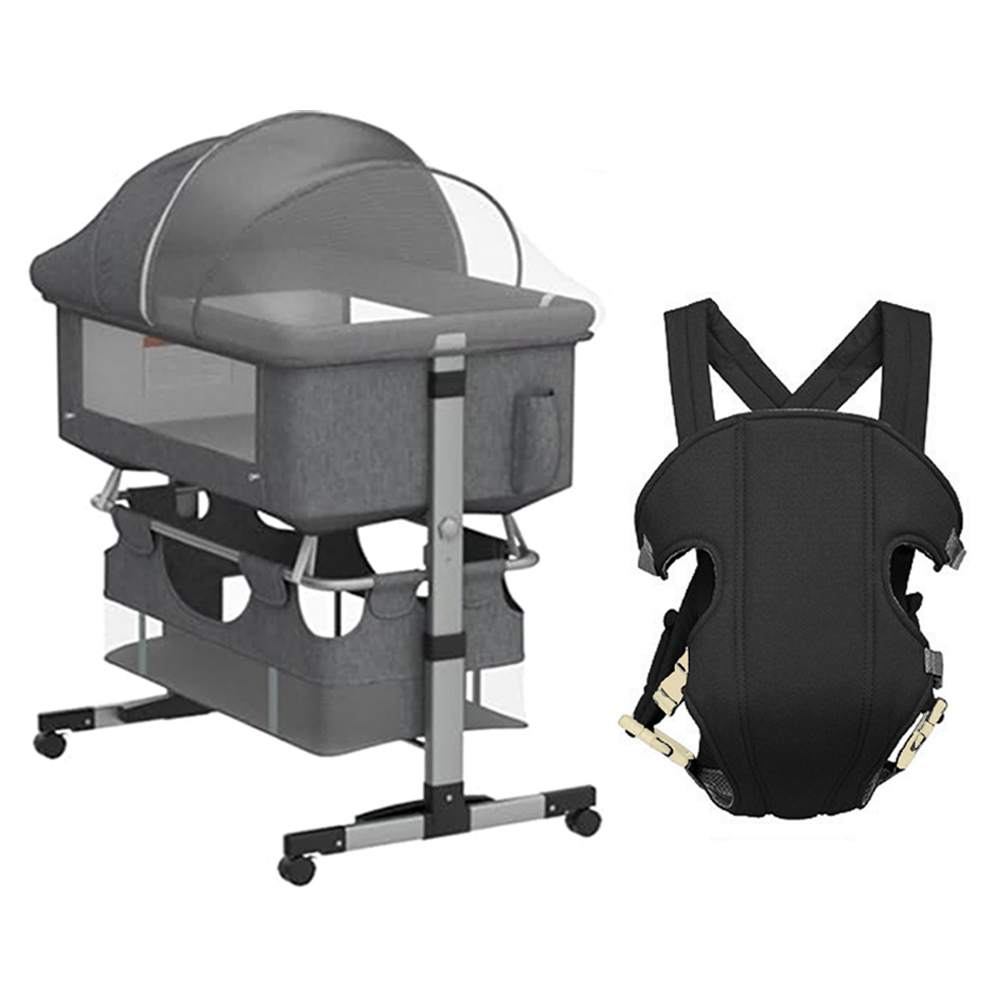 Star Babies - Baby Crib & Carrier - Grey/Black