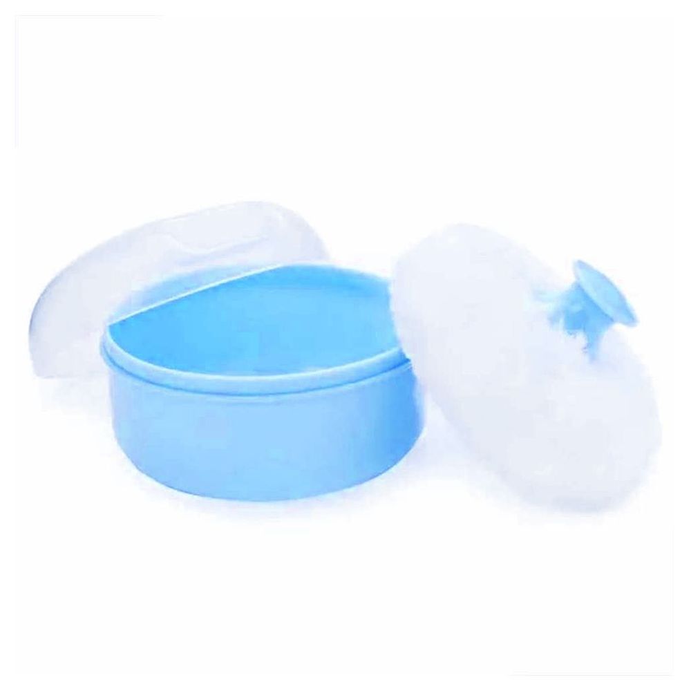 Star Babies - Microfiber Hooded Towel, Kids Shower Cap With Powder Puff - Blue
