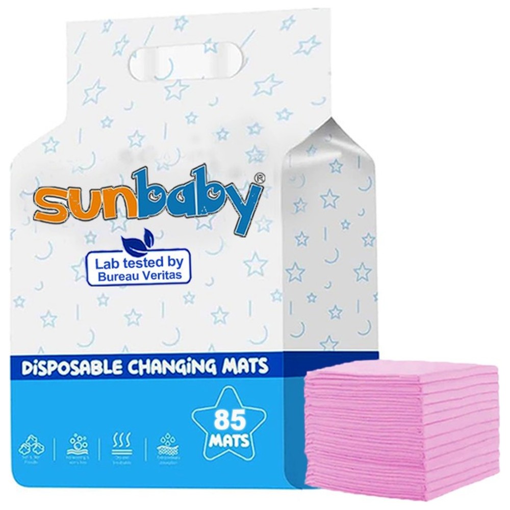 Sunbaby - Disposable Changing Mats - Pink - 45 x 60 cm - 85 Pc Set