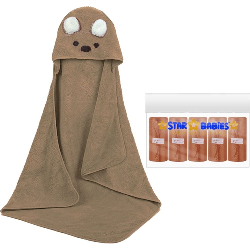 Star Babies - Baby Hooded Towel With Scented Nappy Bag - 6 Pc Set
