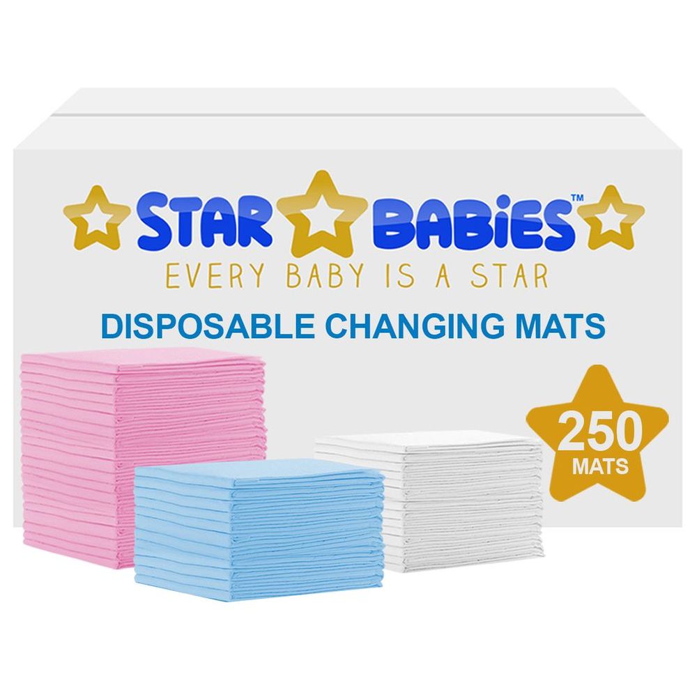 Star Babies - Disposable Changing Mats - Large - 250 Pcs - Color May Vary