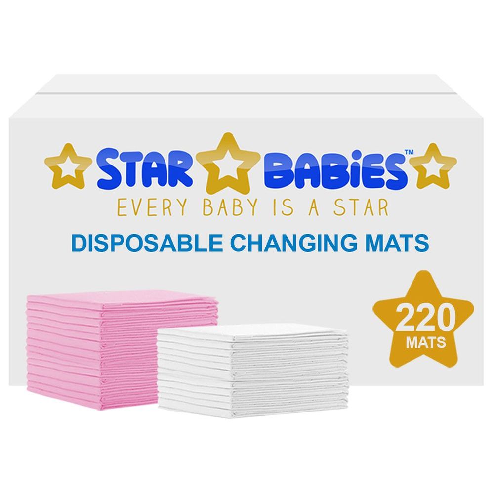 Star Babies - Disposable Changing Mats - Large - 220 Pcs - Color May Vary