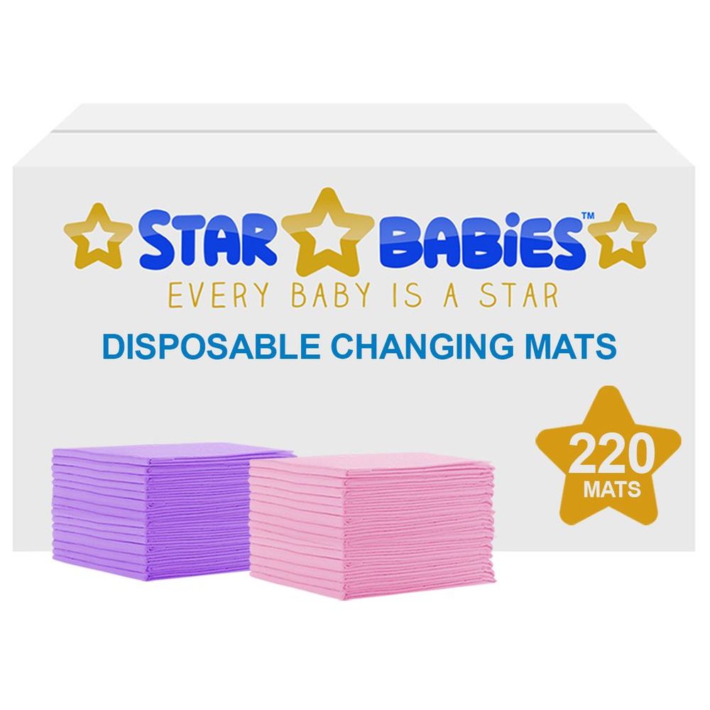 Star Babies - Disposable Changing Mats - Large - 220 Pcs - Color May Vary