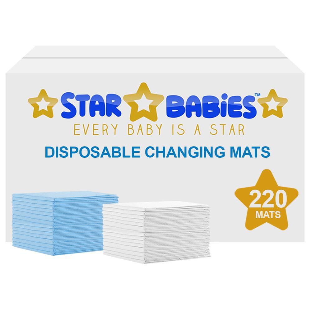 Star Babies - Disposable Changing Mats - Large - 220 Pcs - Color May Vary