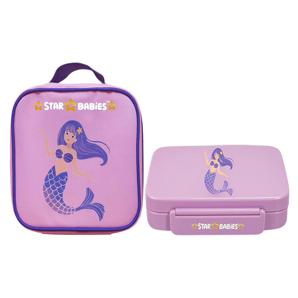 Star Babies - 5-Compartment Bento Lunch Box With Insulated Lunch Bag - Little Mermaid