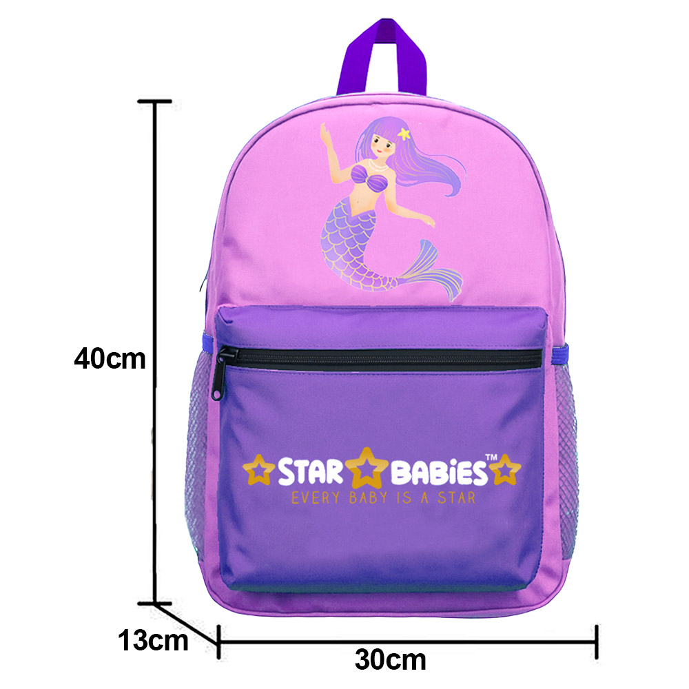 Star Babies - School Backpack With Bento Lunch Box, Stainless Steel Water Bottle And Pencil Case - Mermaid