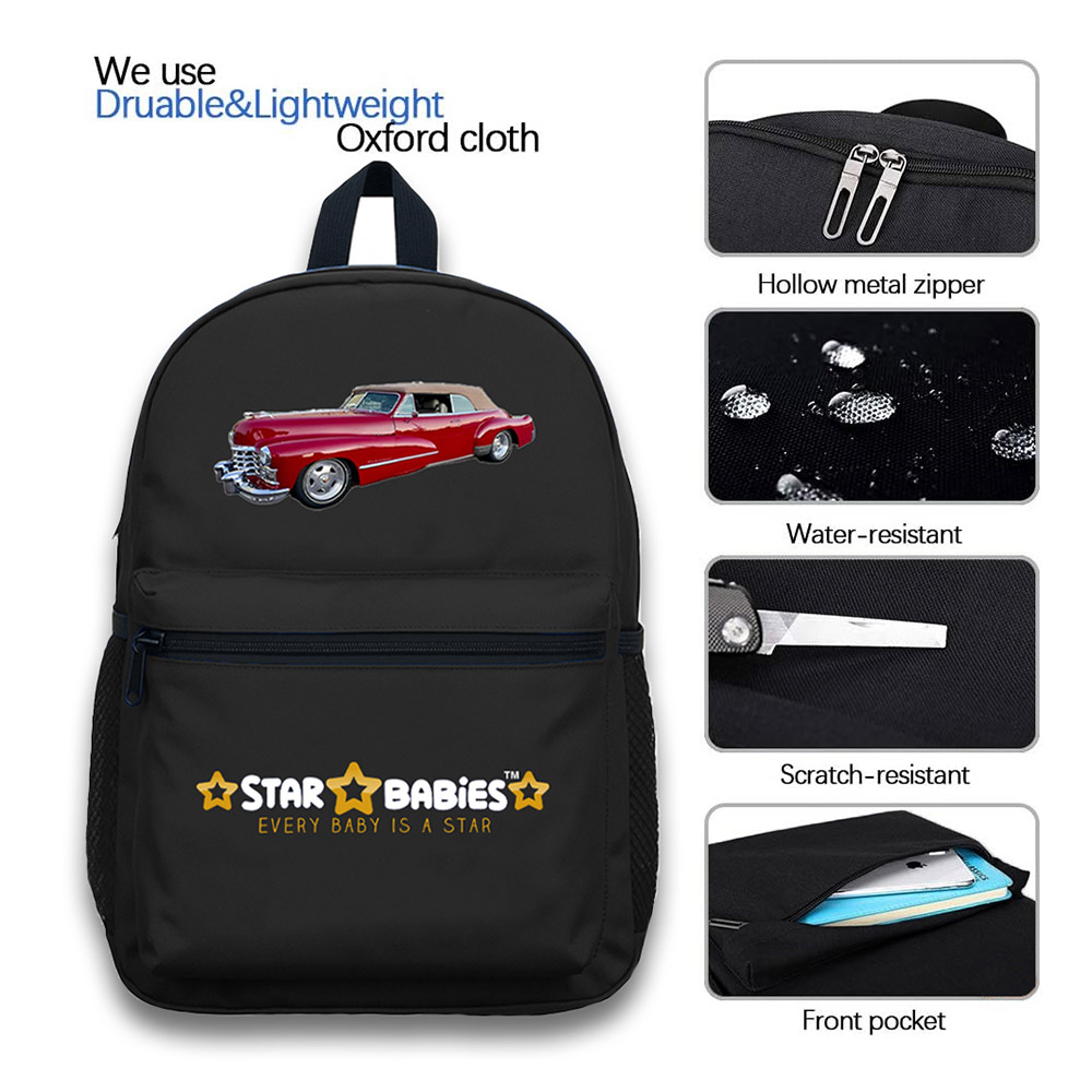Star Babies - School Backpack With Bento Lunch Bag And Dual Zipper Pencil Case - Car