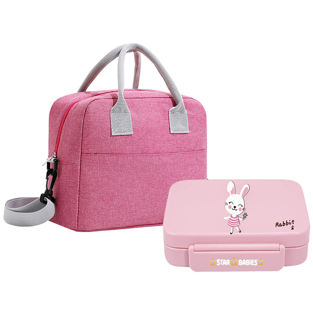 Star Babies - 5-Compartment Lunch Box With Insulated Lunch Bag - Rabbit