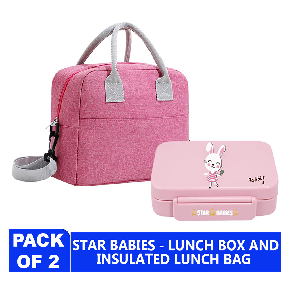 Star Babies - 5-Compartment Lunch Box With Insulated Lunch Bag - Rabbit