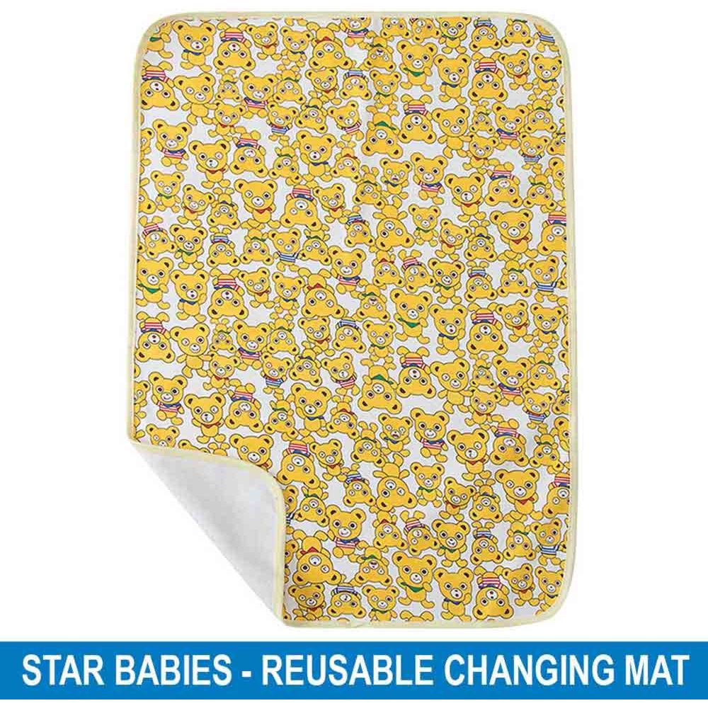 Star Babies - Reusable Changing Mat - Bear - Yellow