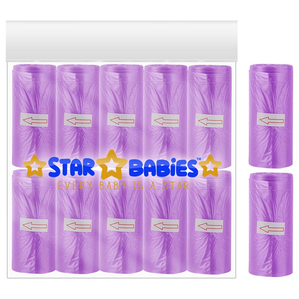 ستار بيبيز - أكياس حفاضات معطرة - 12 رول - 180 كيس - لافندر