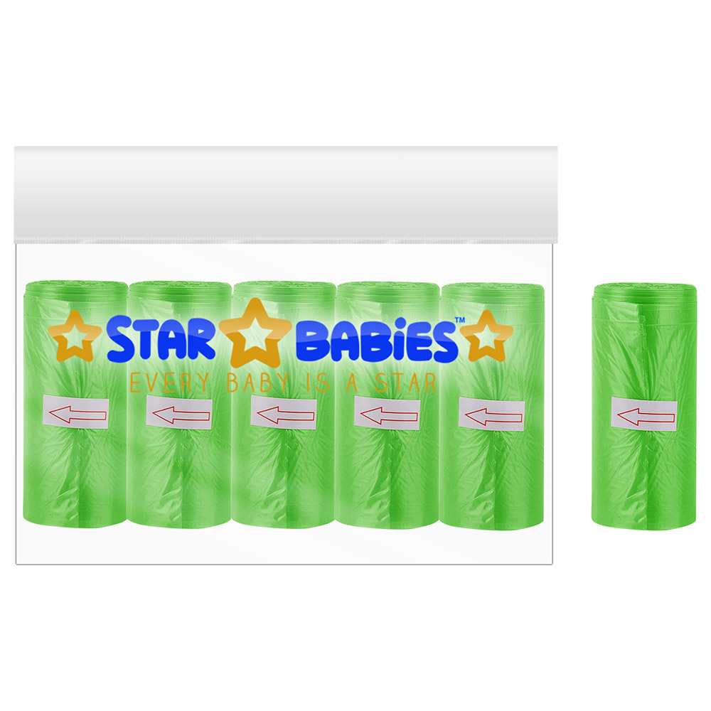 Star Babies - Scented Nappy Bag - Green - Pack Of 6 - 90 Bags