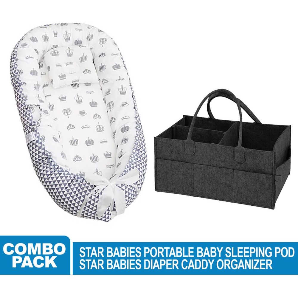 Star Babies - Baby Sleeping Pod With Diaper Caddy Organizer