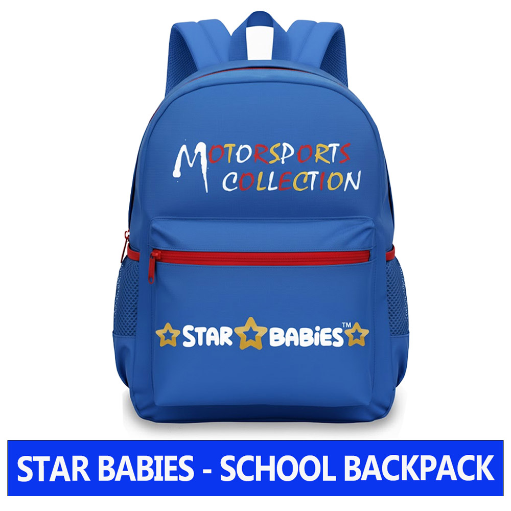 Star Babies - Motorsports Collection School Backpack - Blue - 16-Inch