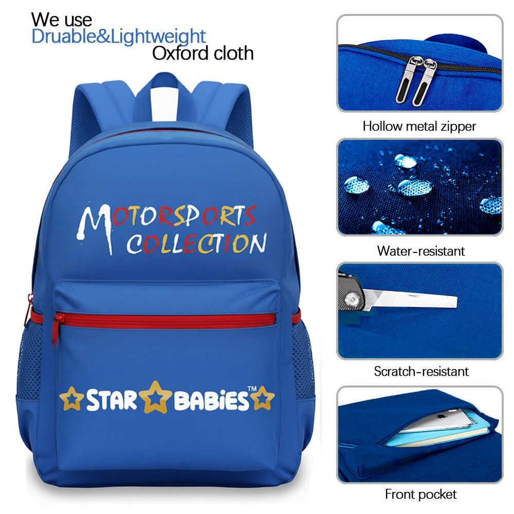 Star Babies - Motorsports Collection School Backpack - Blue - 16-Inch
