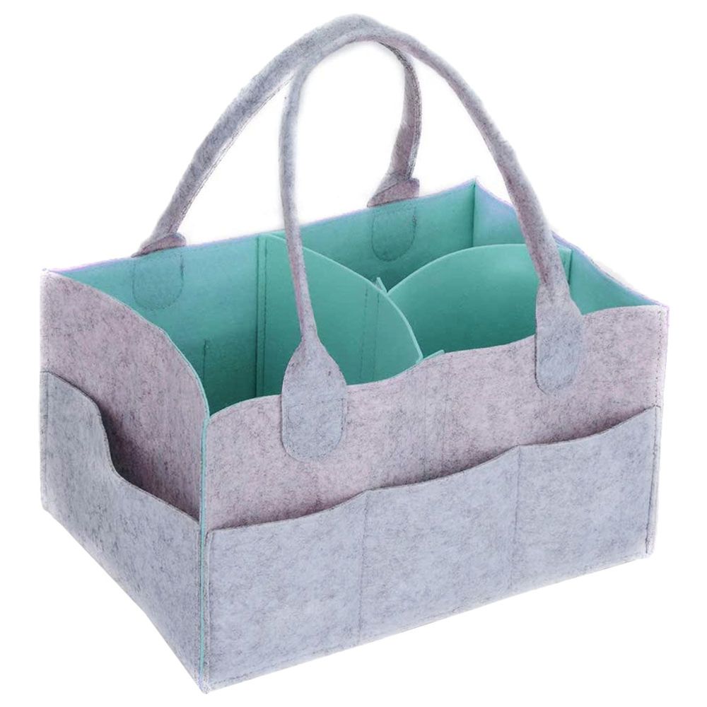 Star Babies - Diaper Caddy Organizer - Green & Grey