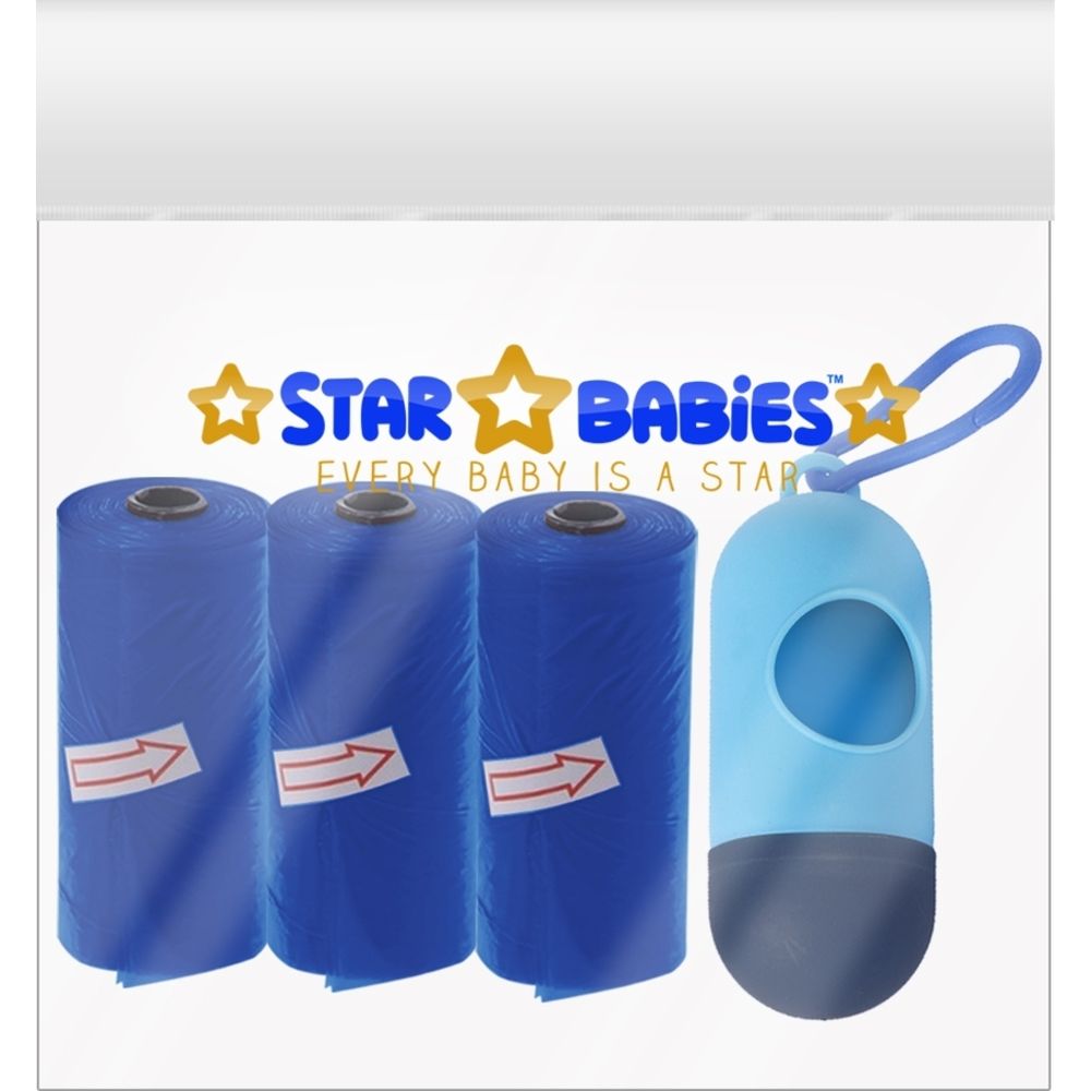 Star Babies - Scented Nappy Bag With Dispenser - Pack of 3 - 45 Pc Set