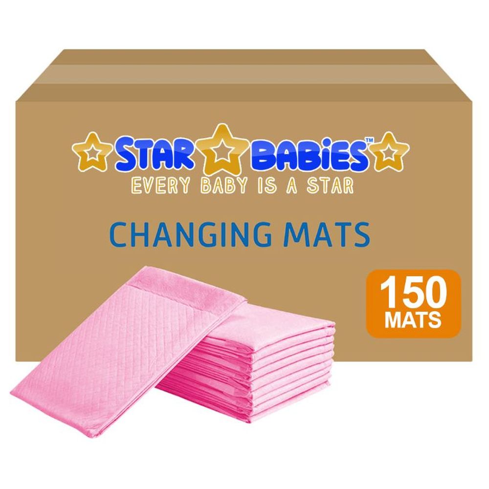 Star Babies - Disposable Changing Mats - Large - Pink - 150 Pcs