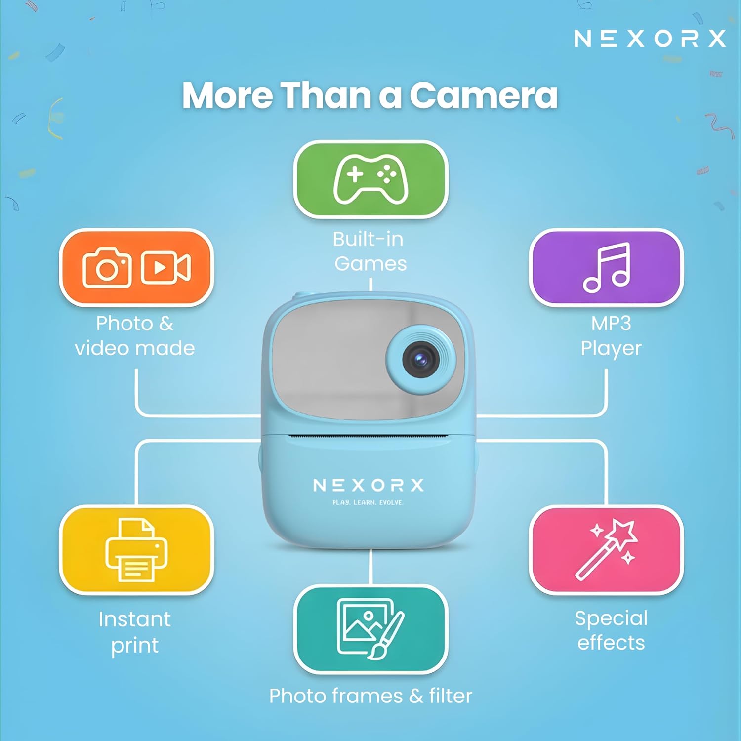 Nexorx - Kids Camera With Instant Print - Pink