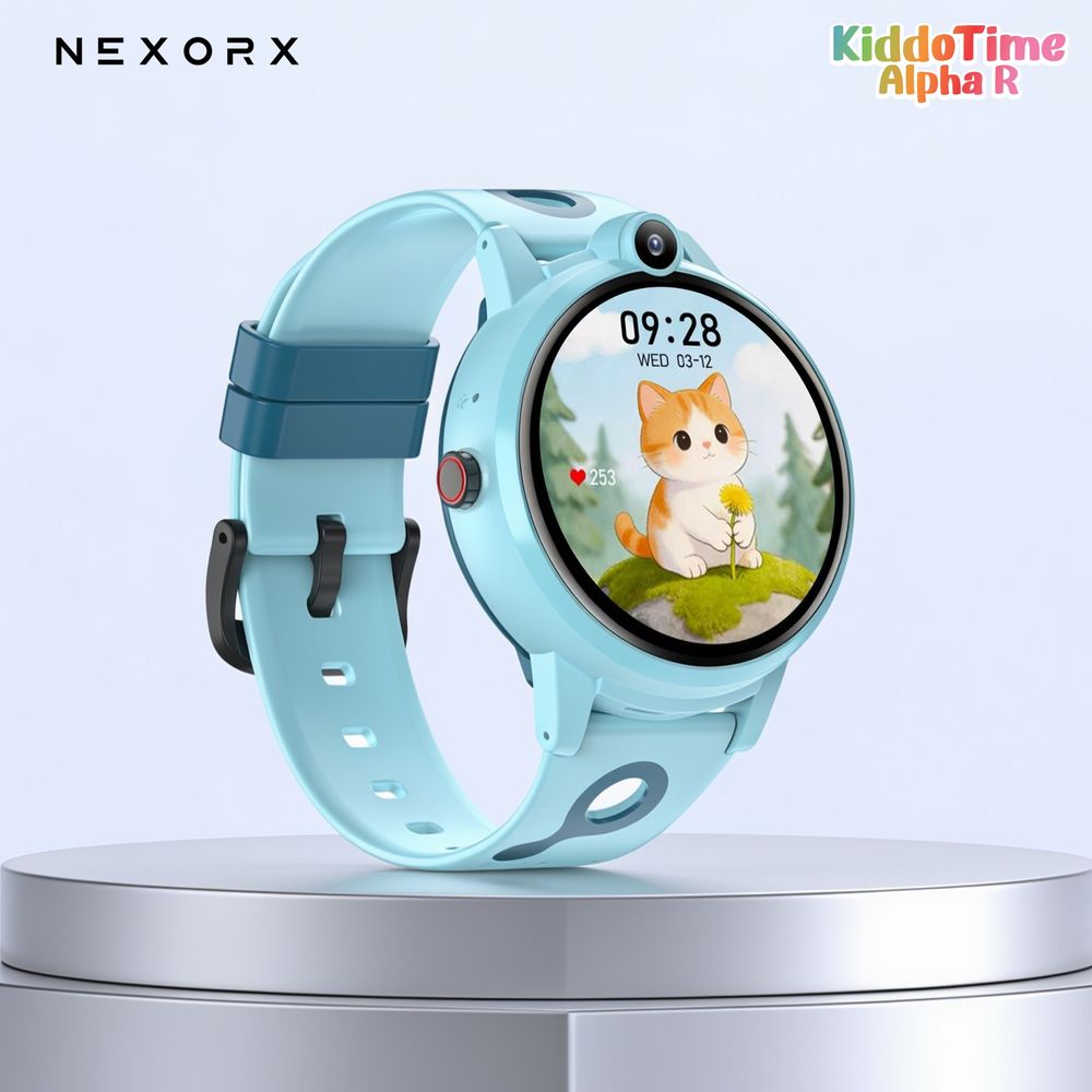 Nexorx - KiddoTime Alpha R Kids Smartwatch - Blue - 1.32-Inch