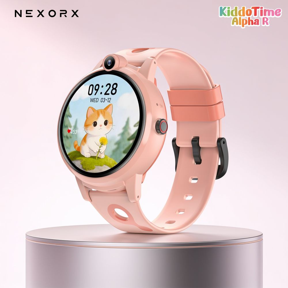 Nexorx - KiddoTime Alpha R Kids Smartwatch - Pink - 1.32-Inch