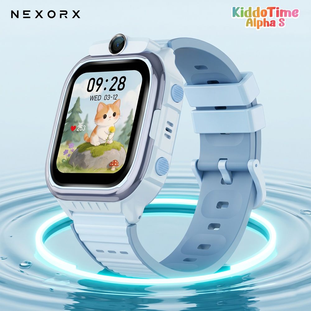 Nexorx - KiddoTime Alpha S Kids Smartwatch - Blue - 1.52-Inch