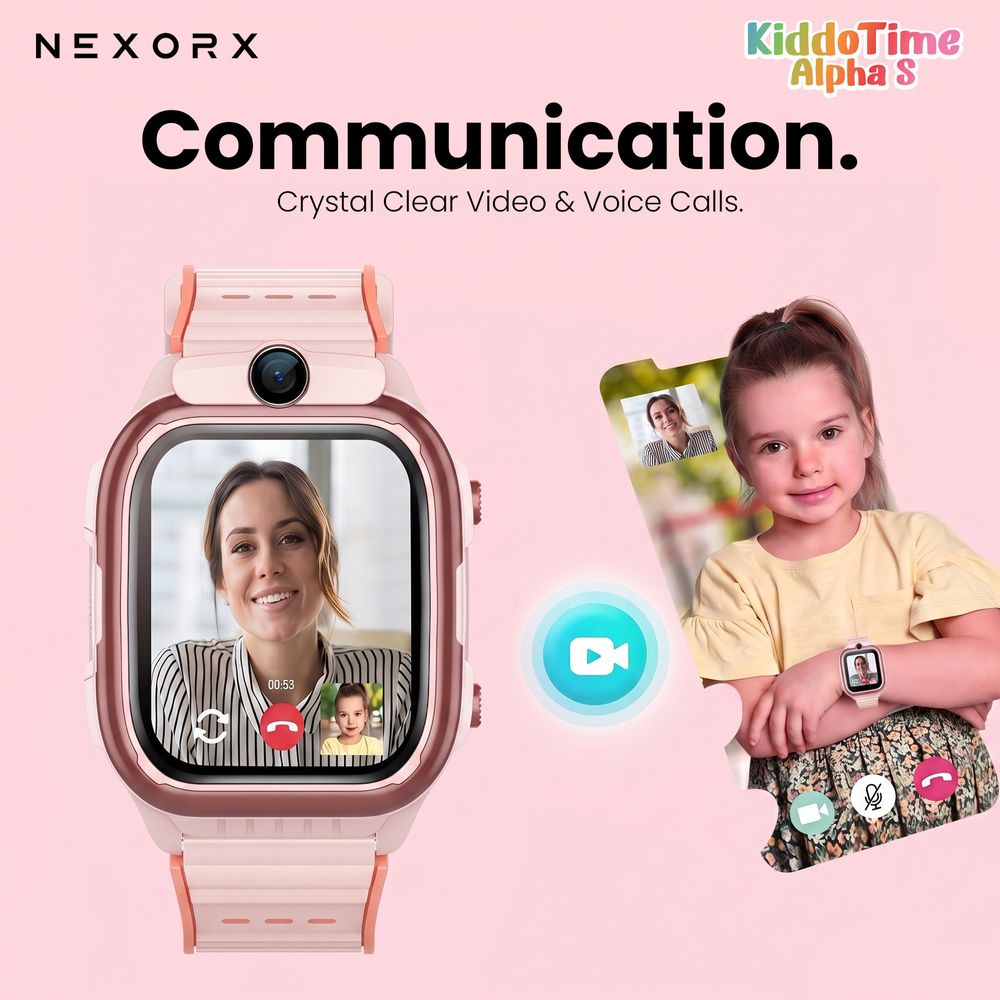 Nexorx - KiddoTime Alpha S Kids Smartwatch - Pink - 1.52-Inch