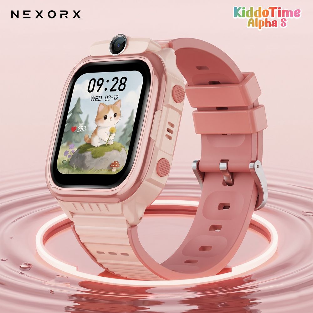 Nexorx - KiddoTime Alpha S Kids Smartwatch - Pink - 1.52-Inch