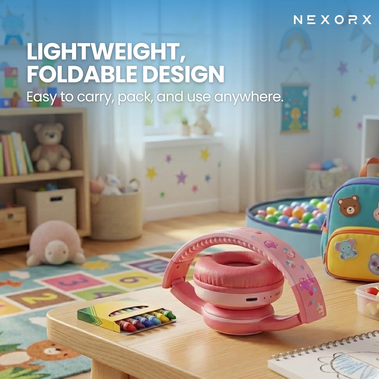 Nexorx - Kids Nextunes 001 Junior Bluetooth Headphones - Pink