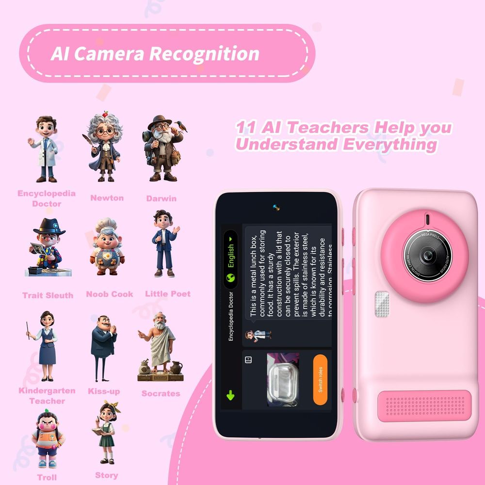 Nexorx - Kids Snap Buddy AI Camera - Pink