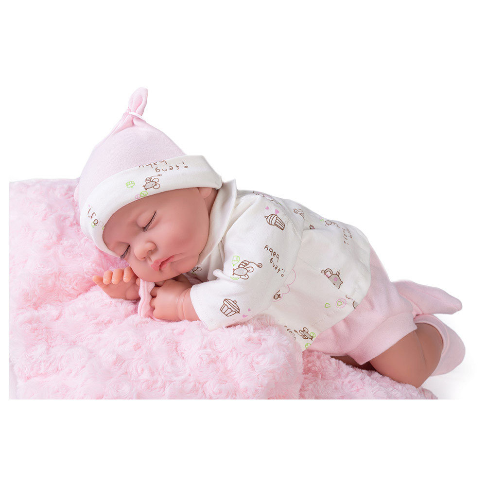 Antonio Juan - Sleepy Moon Newborn With Cushion Doll - Pink