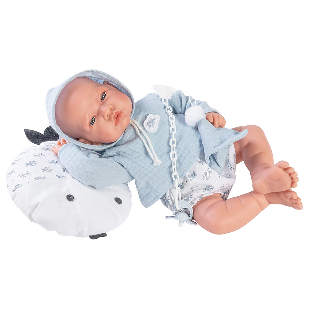 Antonio Juan - Newborn W. Goldfish Cushion Doll - Blue