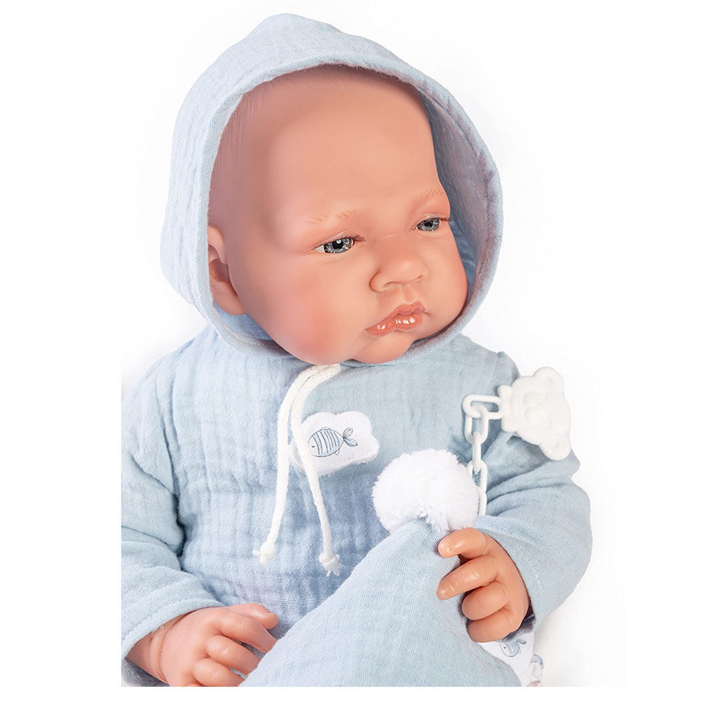 Antonio Juan - Newborn W. Goldfish Cushion Doll - Blue
