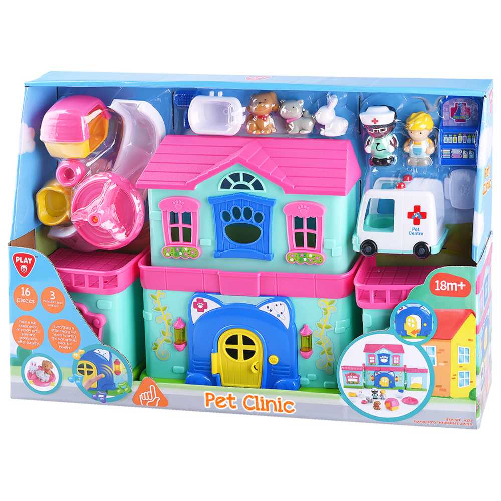 Playgo - Animal Complex Clinic Playset - 16 Pcs