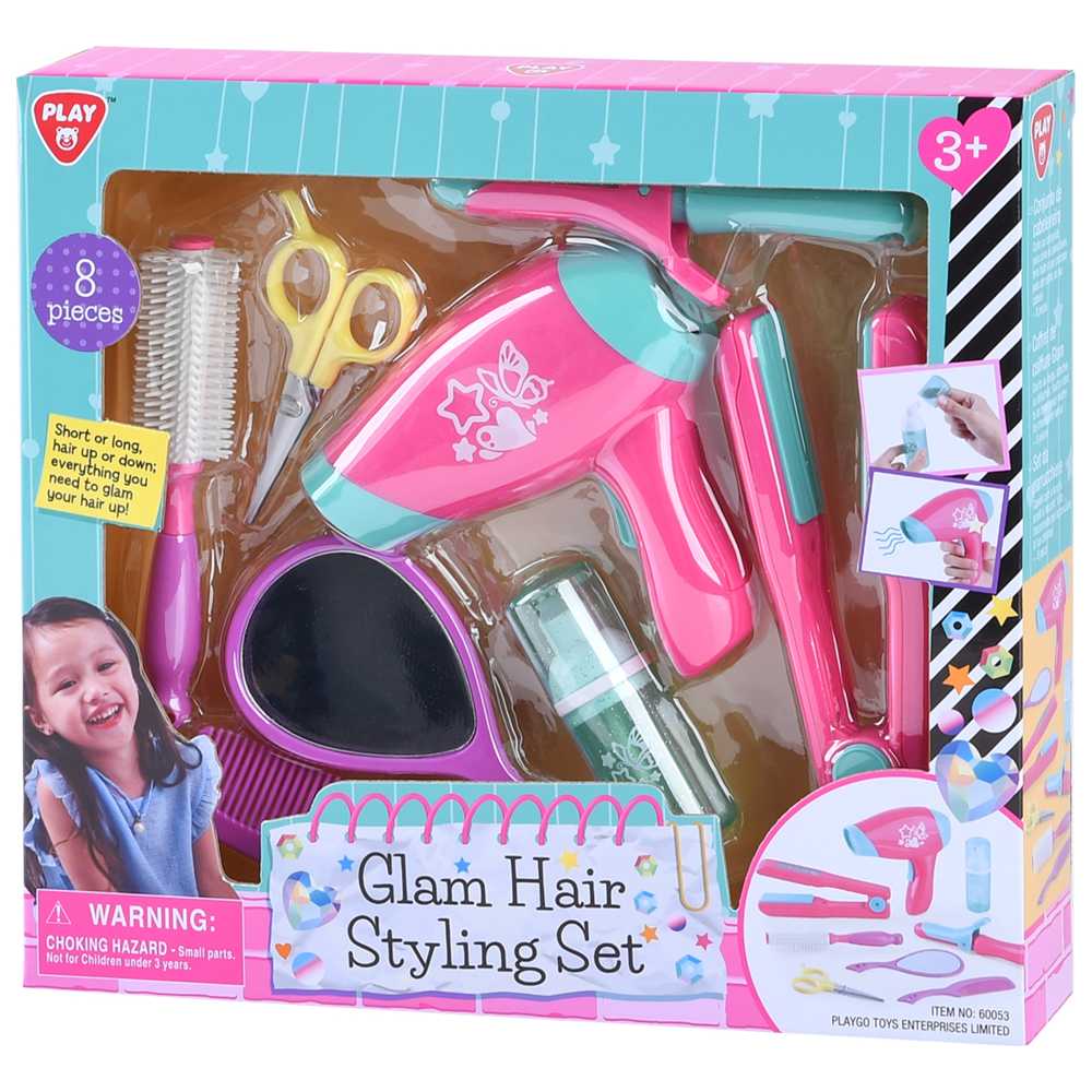 Playgo - Glam Hair Styling Set - 8 Pcs