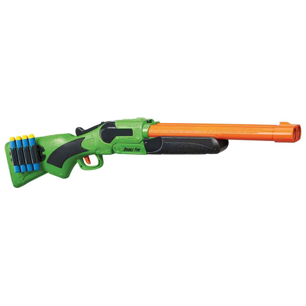 Buzzbee Toys - Air Warriors Double Fire Toy Gun w/ Darts - 8 Pcs